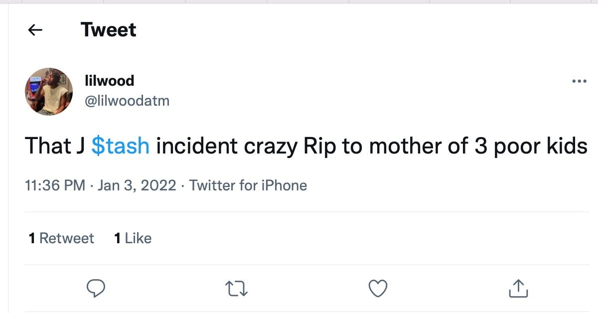 A tweet about the tragedy