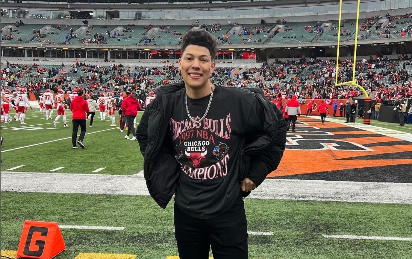 Jackson Mahomes at the Chiefs vs. Bengals game on Jan. 2, 2022.