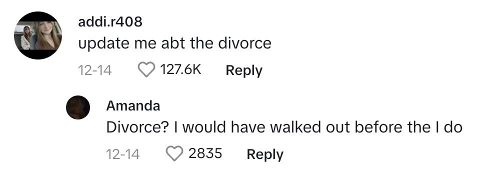 Embarrassing Vows divorce comments