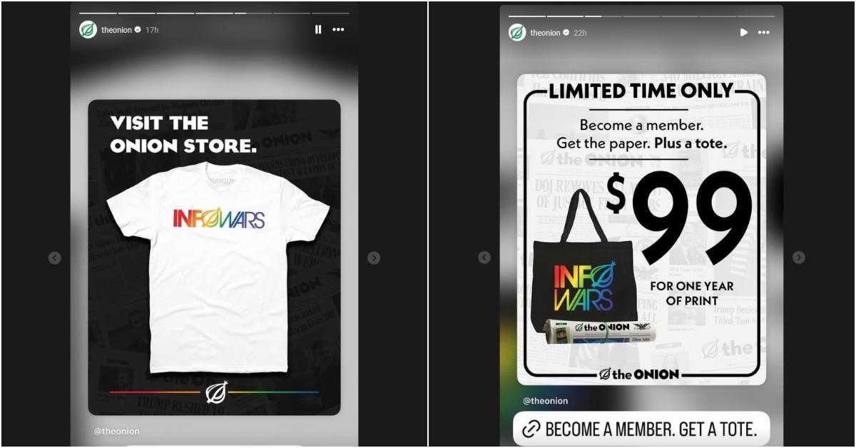 The Onion’s InfoWars merch.