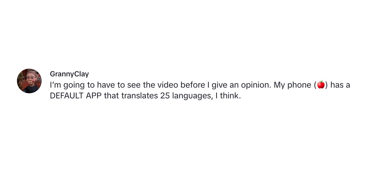 A commenter saying she will have to watch the video before giving her opinion