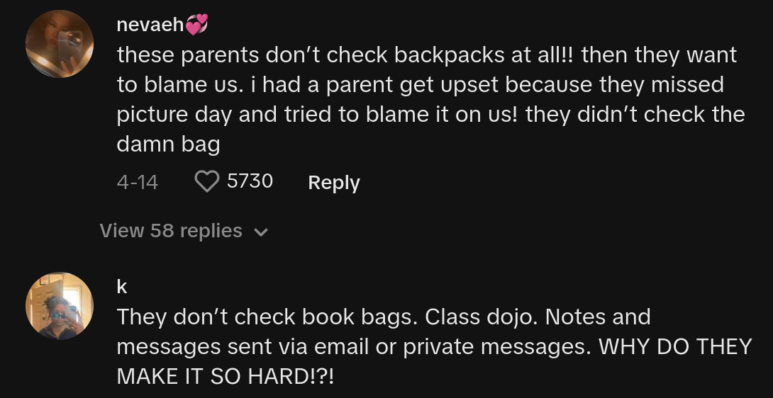 woman on tiktok slams careless parents who don't check their kids' backpacks