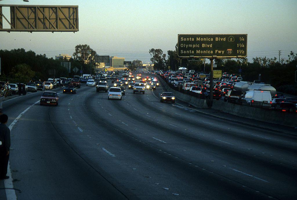 White Ford Bronco chase