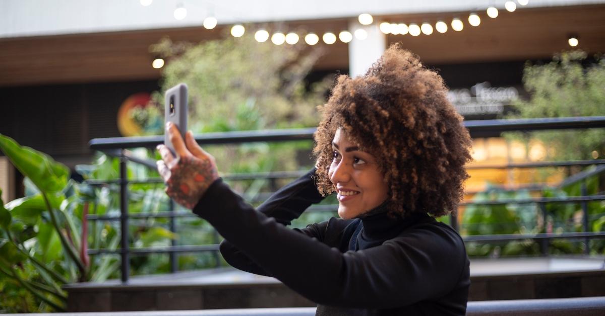 woman taking a selfie