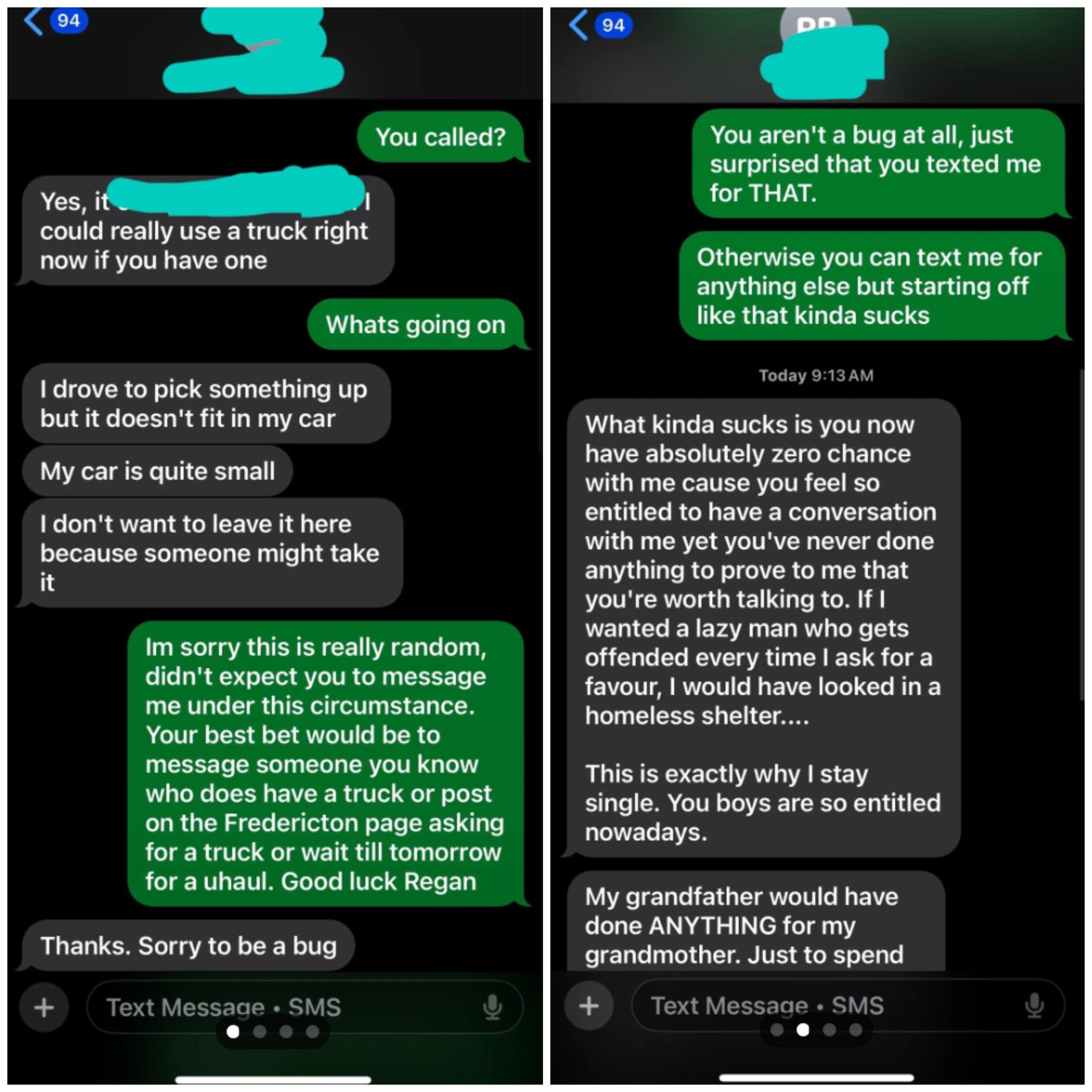 Text messaged shared between a guy and who fans think is Barn Doors Girl on TikTok.