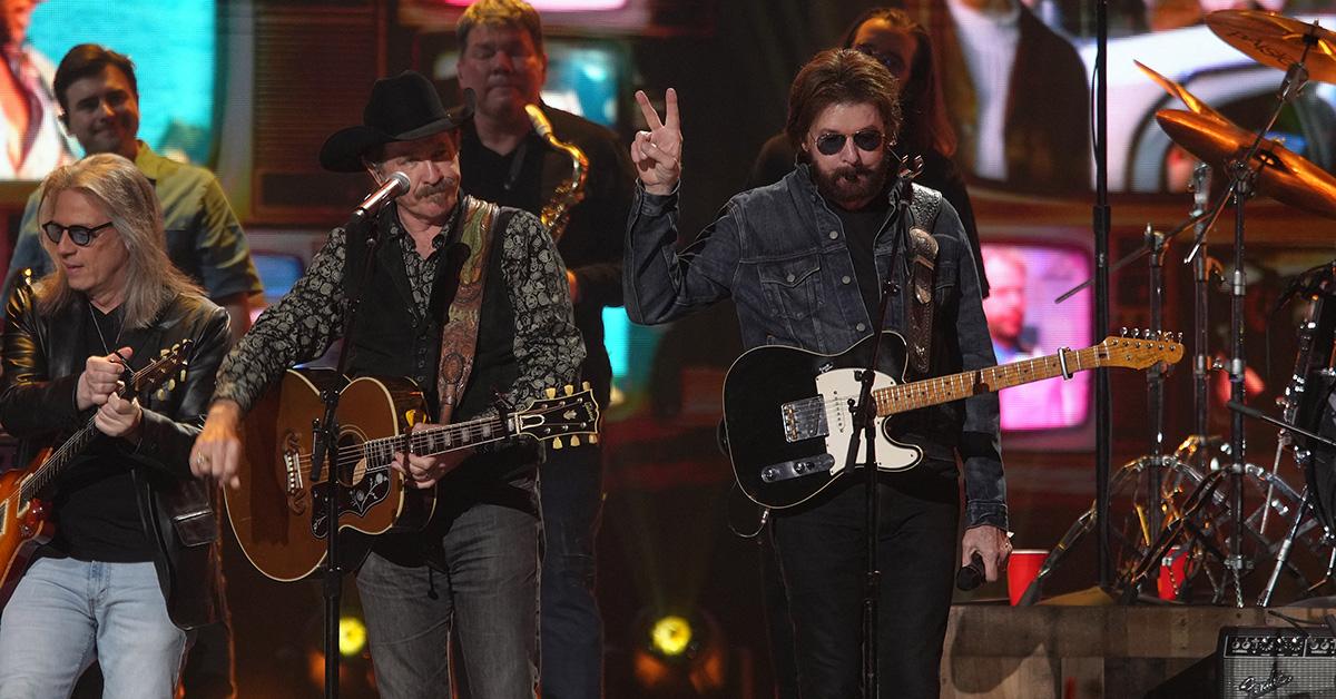 Brooks & Dunn performing at the 2024 CMT Awards. 