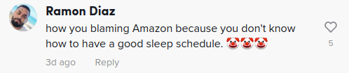 amazon employee asleep on job