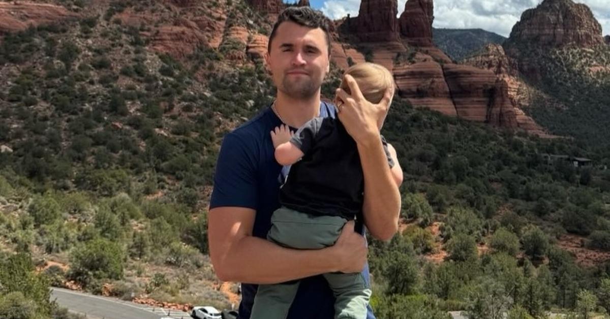 Charlie Kirk with his son in Arizona.