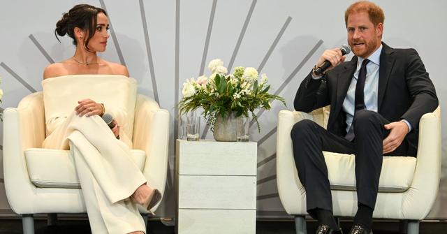 Meghan, Duchess of Sussex and Prince Harry, Duke of Sussex speak onstage at The Archewell Foundation Parents’ Summit: Mental Wellness in the Digital Age during Project Healthy Minds' World Mental Health Day Festival 2023