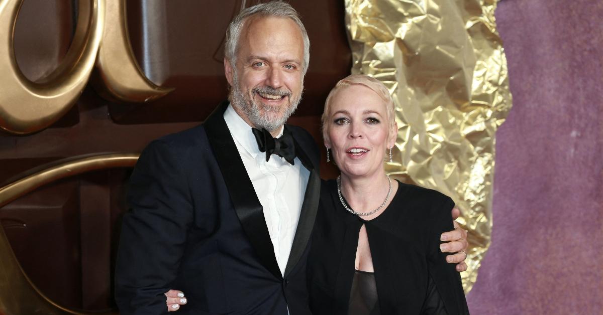 Ed Sinclair and Olivia Colman at the Wonka world premiere at The Royal Festival Hall in 2023.