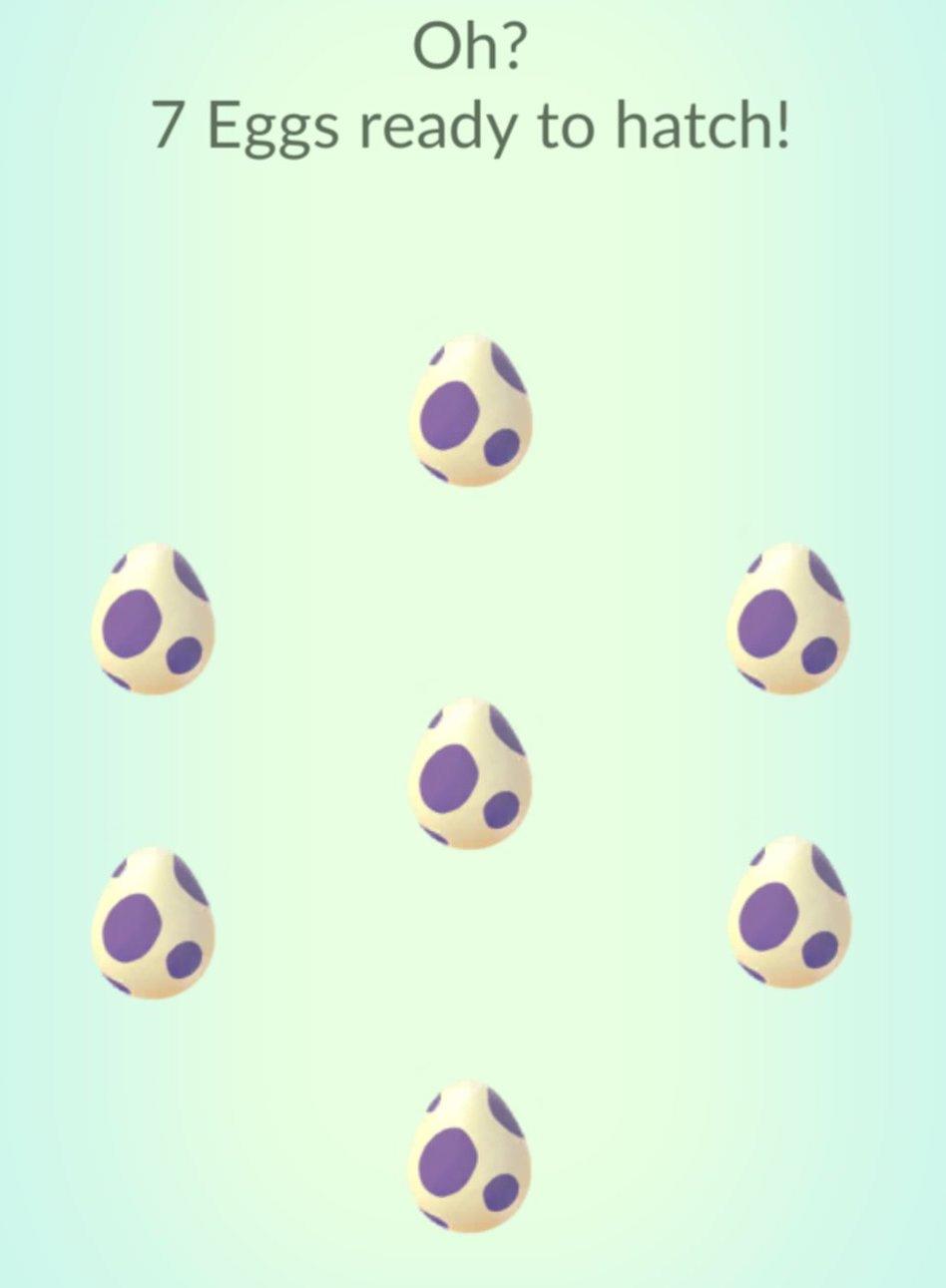 Seven eggs ready to hatch in 'Pokémon GO'