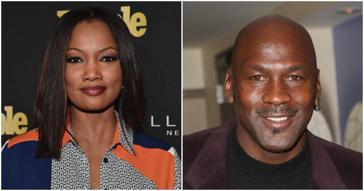 (l-r): Garcelle Beauvais and Michael Jordan at two separate events.