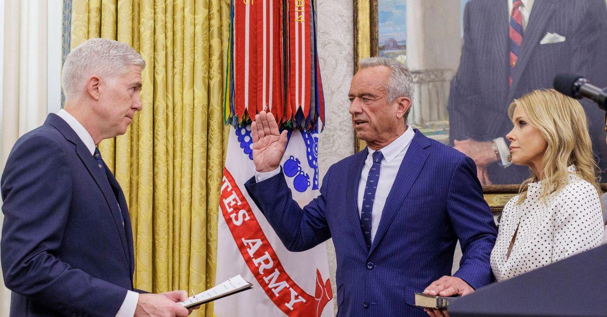 RFK Jr. being sworn in as health secretary. 
