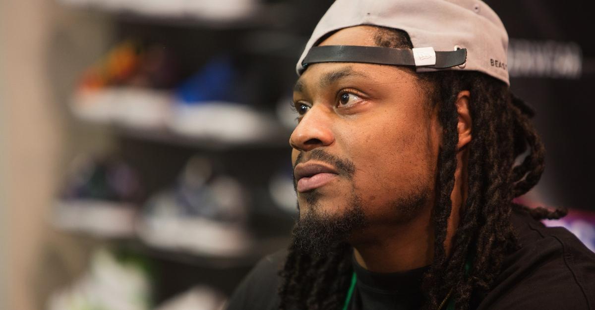 Seattle Seahawks Running Back Marshawn Lynch attends in store appearance for the launch of Beast Mode x PSD