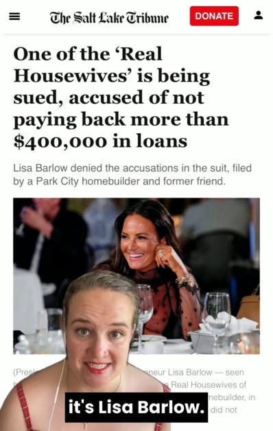 TikToker user discusses lawsuit against Lisa Barlow