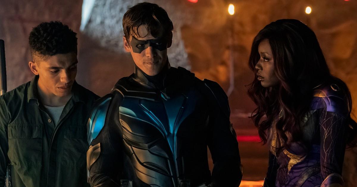 aJay Lycurgo, Brenton Thwaites, and Anna Diop in 'Titans'  