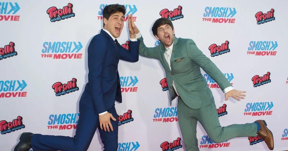 Anthony Padilla and Ian Hecox attend 'Smosh: The Movie' premiere.