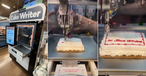 A Cake Writer robot decorating a cake