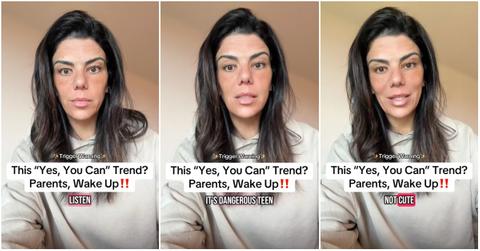 Woman's explains why the "yes you can trend" on TikTok is so concerning.