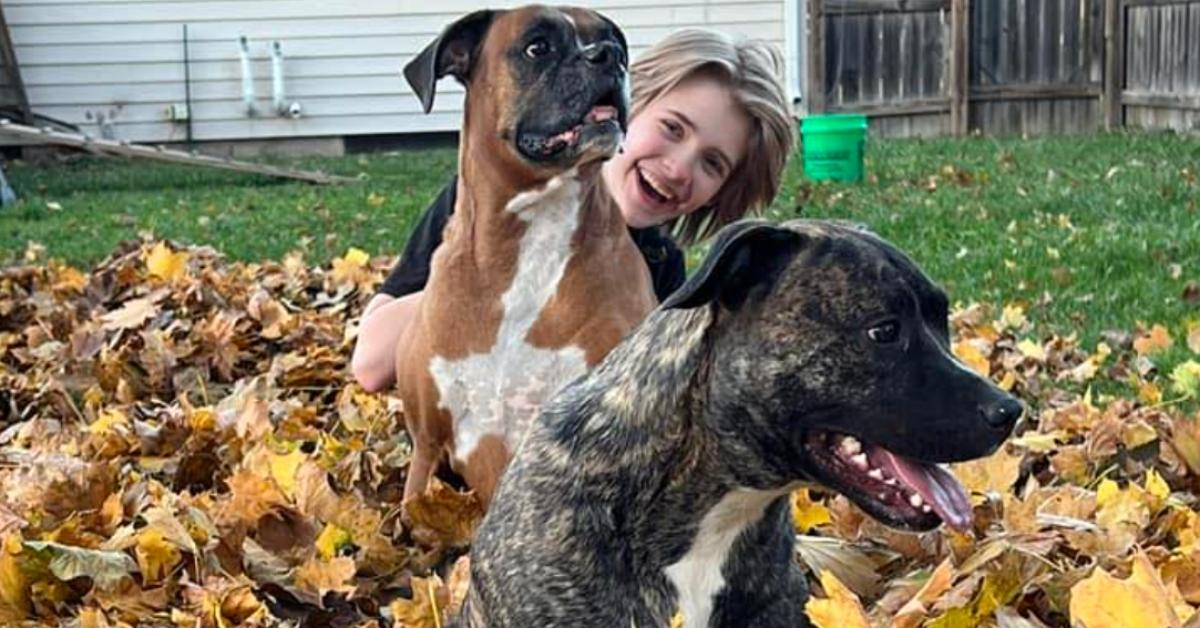 Natalie Rupnow with her two dogs