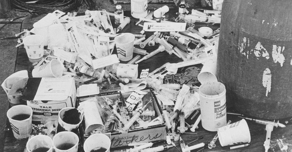 Piles of needles and punch laced with cyanide, from Jonestown