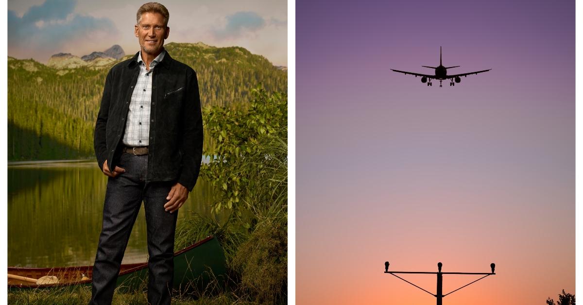 (L-R): Gerry turner, a plane taking off