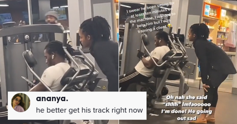 Girlfriend Spying BF Phone Gym