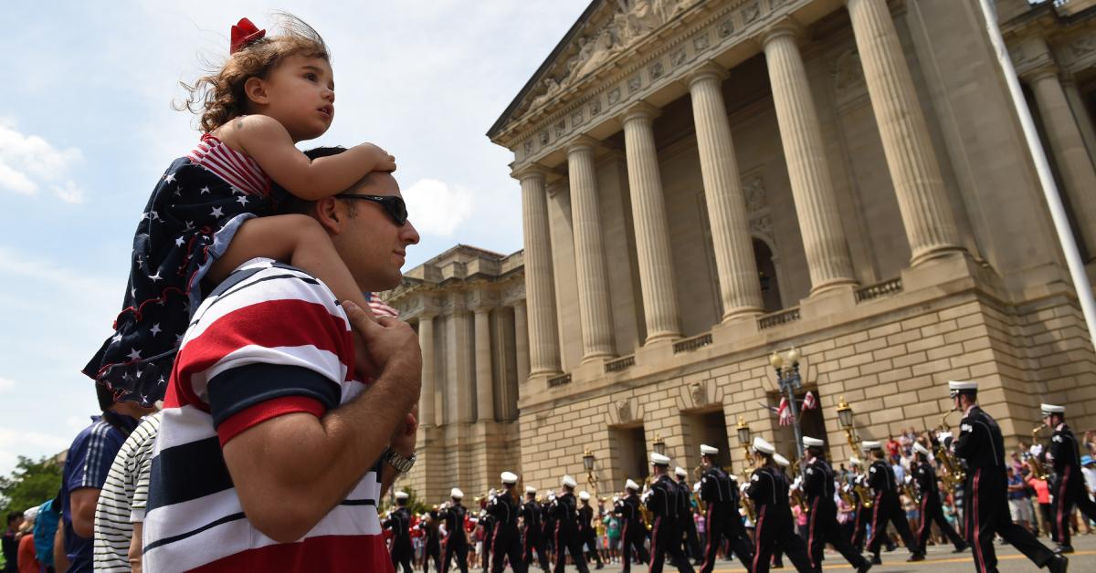 Parade watchers at the National Memorial Day Parade in Washington, D.C. in 2015