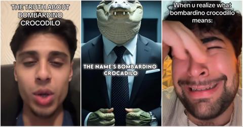 Video screenshots on what Bombardino Crocodilo means from TikTok