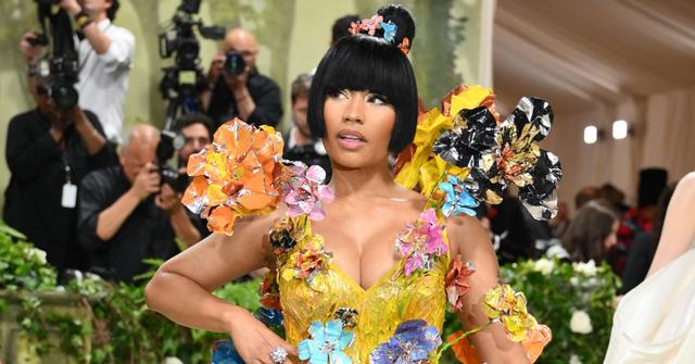 Nicki Minaj arrives for the 2024 Met Gala at the Metropolitan Museum of Art.
