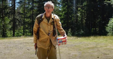 Paul Harrell on crutches