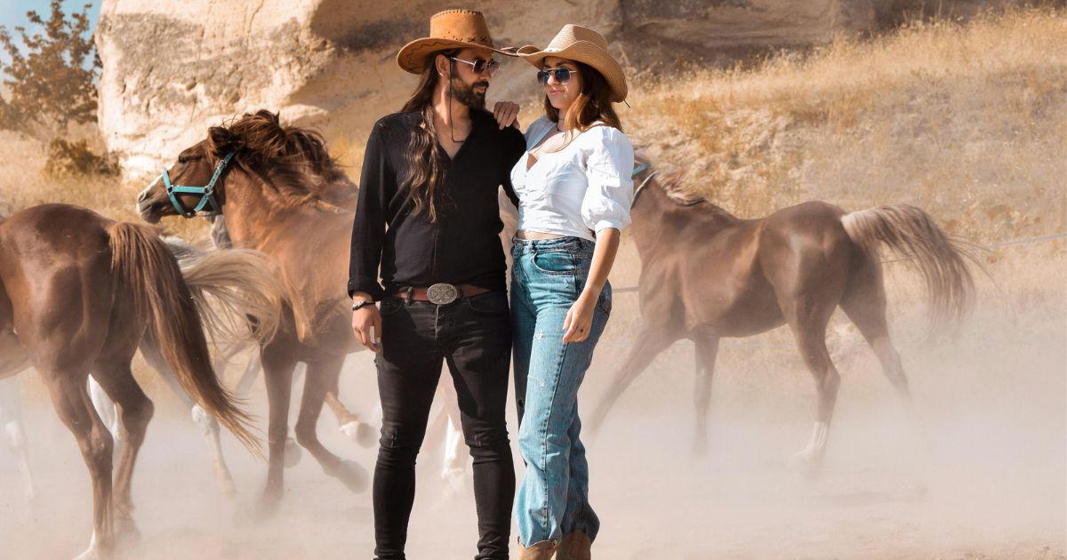 A woman on a date with a cowboy