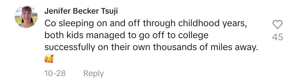 tiktok comment about parents co-sleeping with their kids