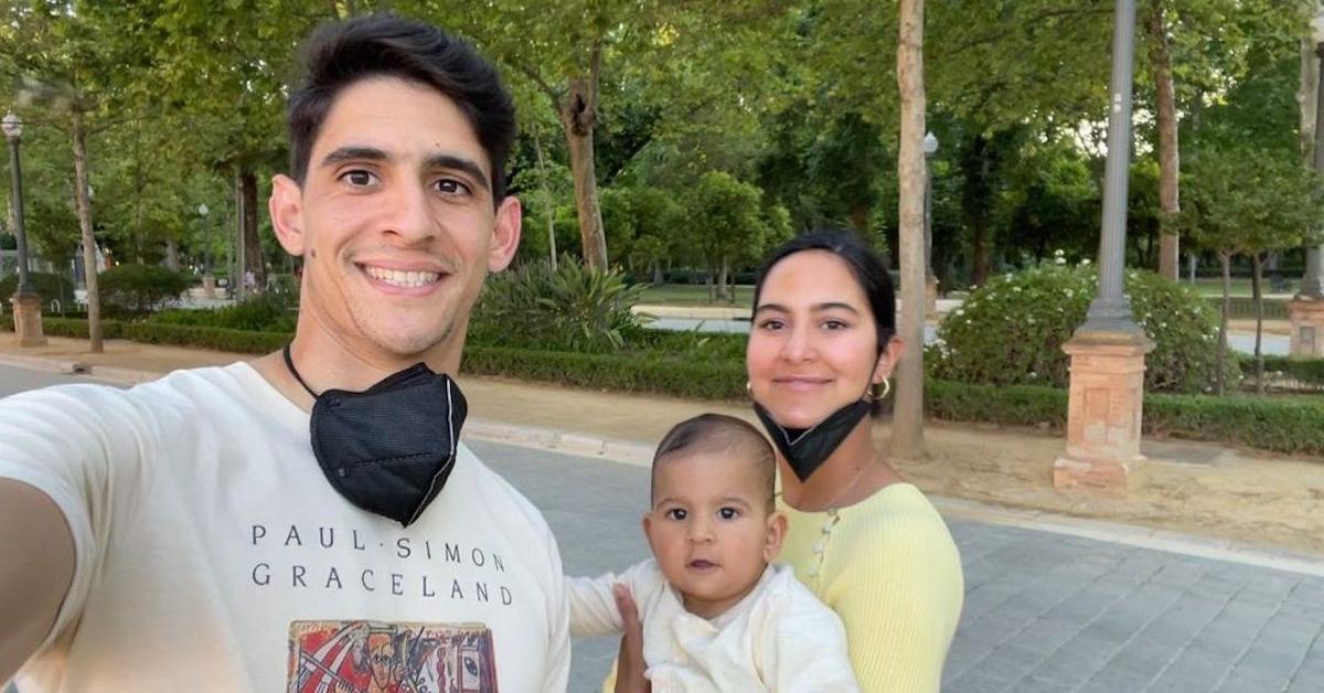 Yassine Bounou, his wife, Imane Khb, and their son, Issac