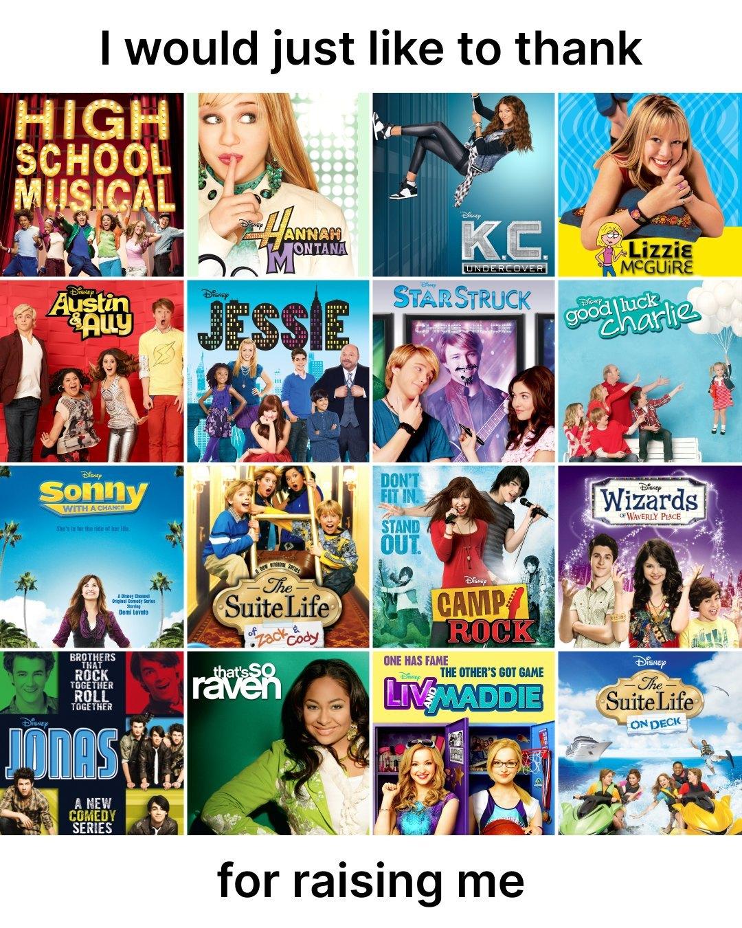 A collage of Disney Channel shows