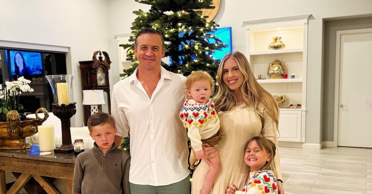 Ryan Lochte, Kayla Lochte, and their three kids