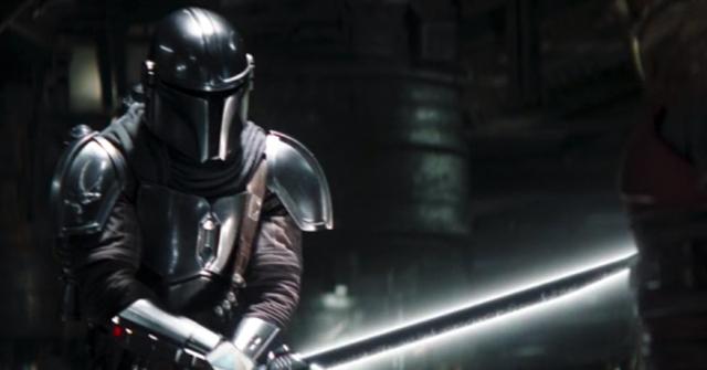 Din Djarin with the Darksaber