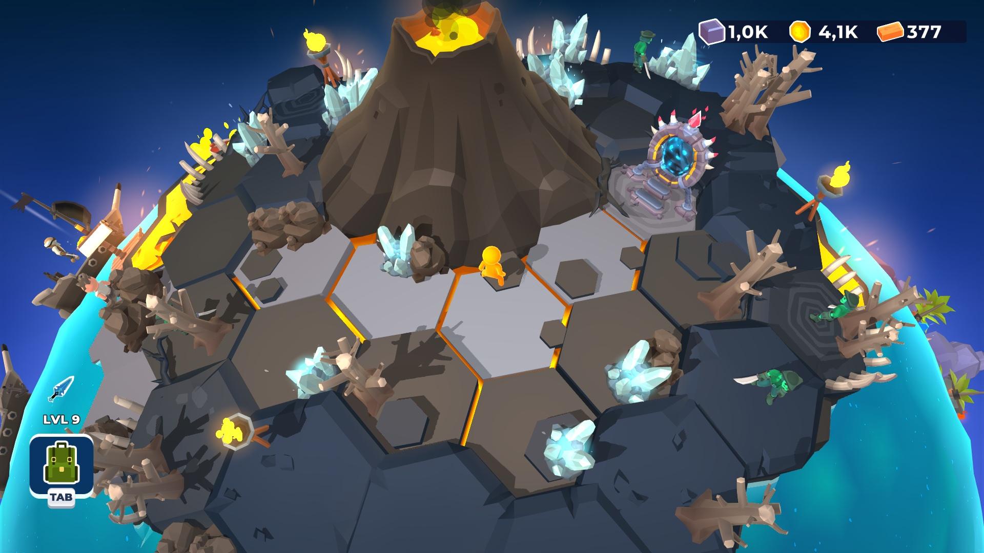 The volcano biome in the demo of 'My Little Universe'