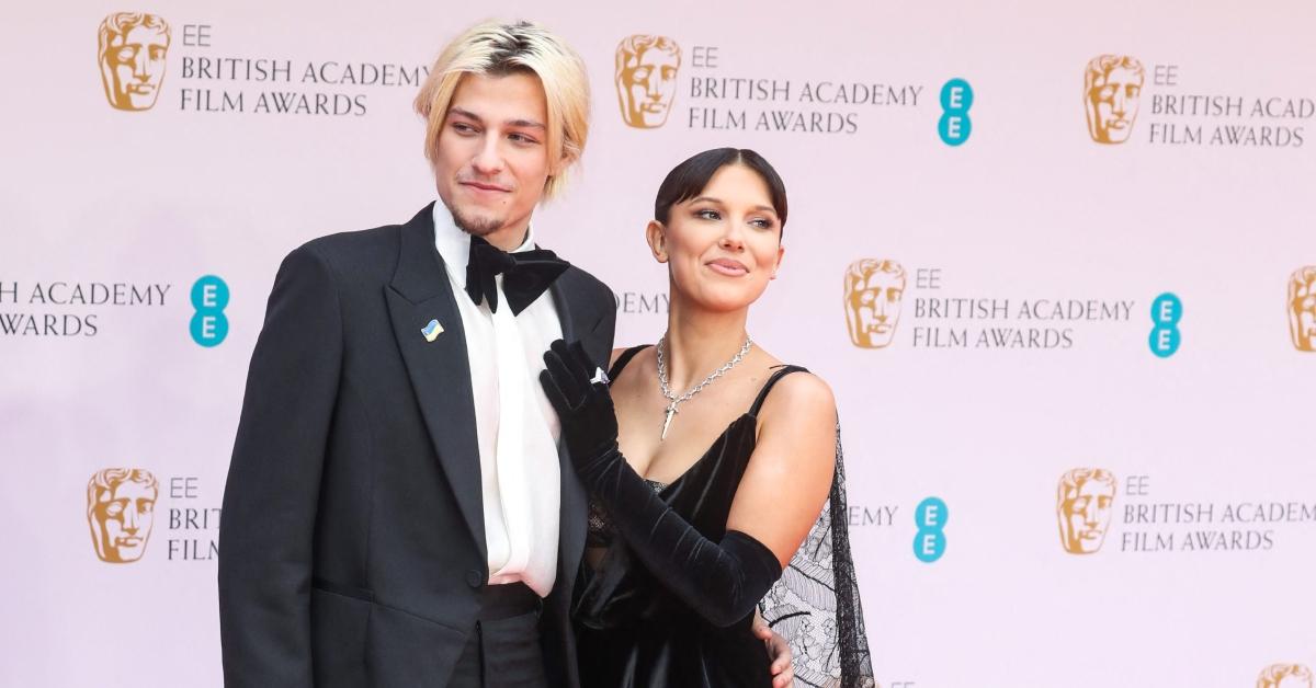 (l-r): Jake Bongiovi and Millie Bobby Brown