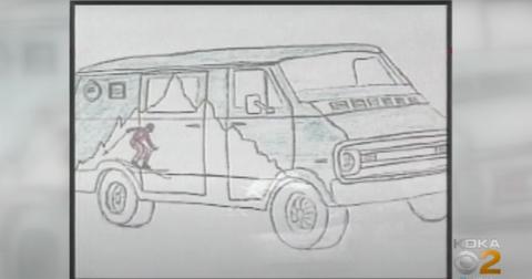Drawing of van that was seen outside the school bus the day Cherrie Mahan disappeared