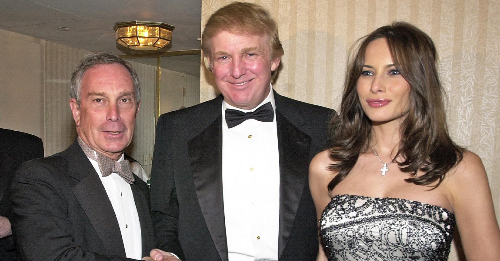 Donald and Melania Trump with Michael Bloomberg