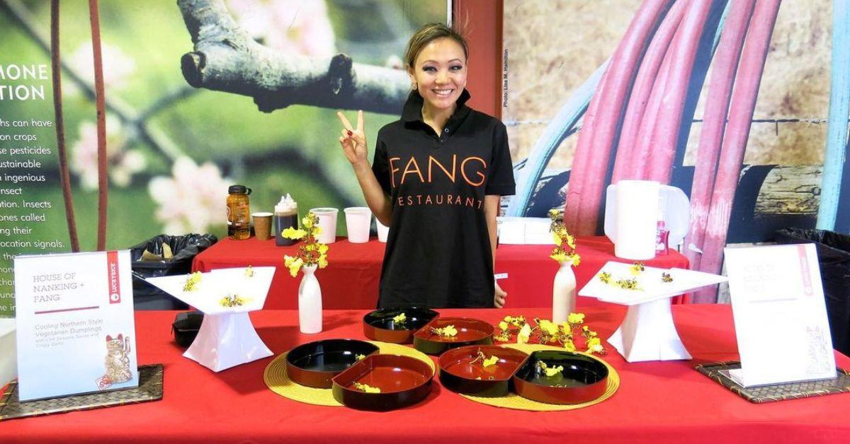 Kathy Fang promoting her restaurant, Fang.