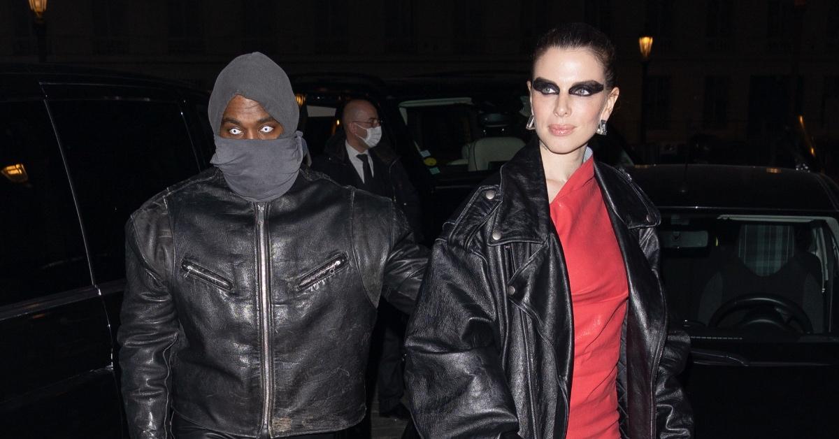 Ye and Julia Fox are seen on January 23, 2022 in Paris, France