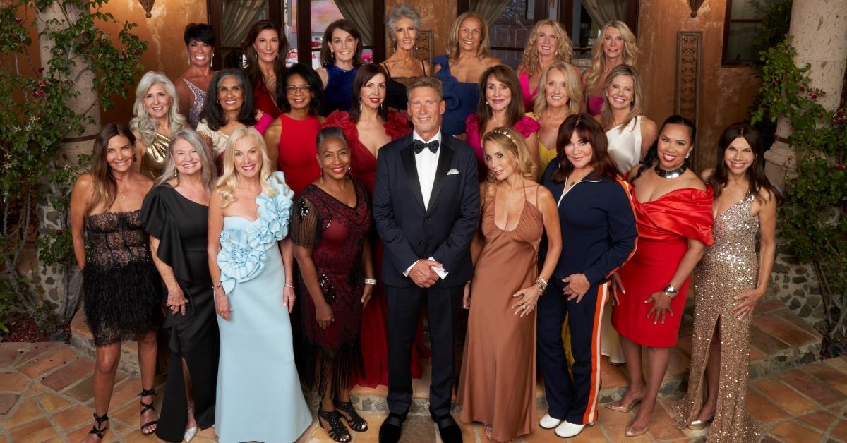 THE GOLDEN BACHELOR – ABC’s “The Golden Bachelor” stars back row: Susan, Anna, Kathy, Patty, Peggy, Jeanie, and Joan. Middle Row: Edith, Marina, Sandra, Sylvia, Faith, Christina, and Nancy. Front Row: Leslie, Pamela, Ellen, Natasha, Gerry Turner, April, Renee, Maria, and Theresa. (ABC/Craig Sjodin)