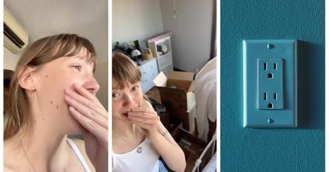 A woman's apartment only has one electrical outlet