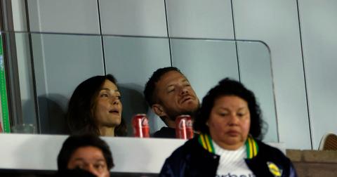 Minka Kelly and Dan Reynolds at the Inter Miami FC Los Angeles Galaxy soccer match