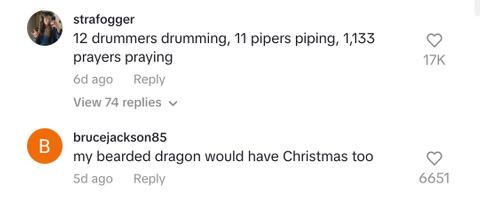 tiktok comment christmas tree bugs