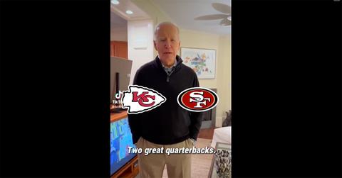 Joe Biden choosing between the 49ers and Chiefs.