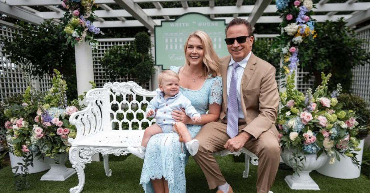 Karoline Leavitt, Nicholas Riccio and their son at a White House Easter roll. 