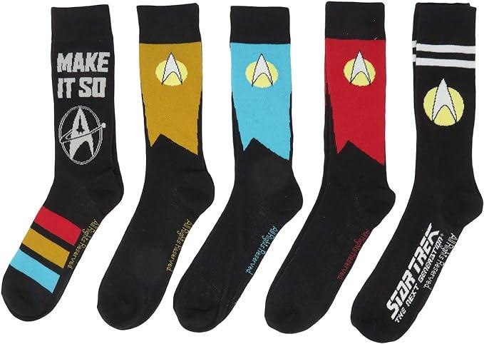 five pack of socks inspired by star trek